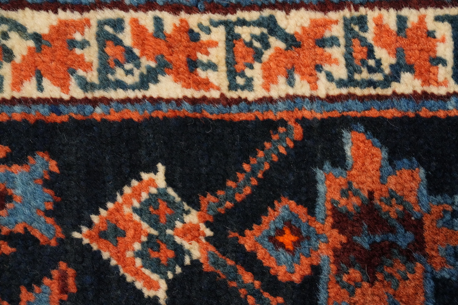 Antique Vegetable Dye Bidjar Persian Runner Rug 3x18