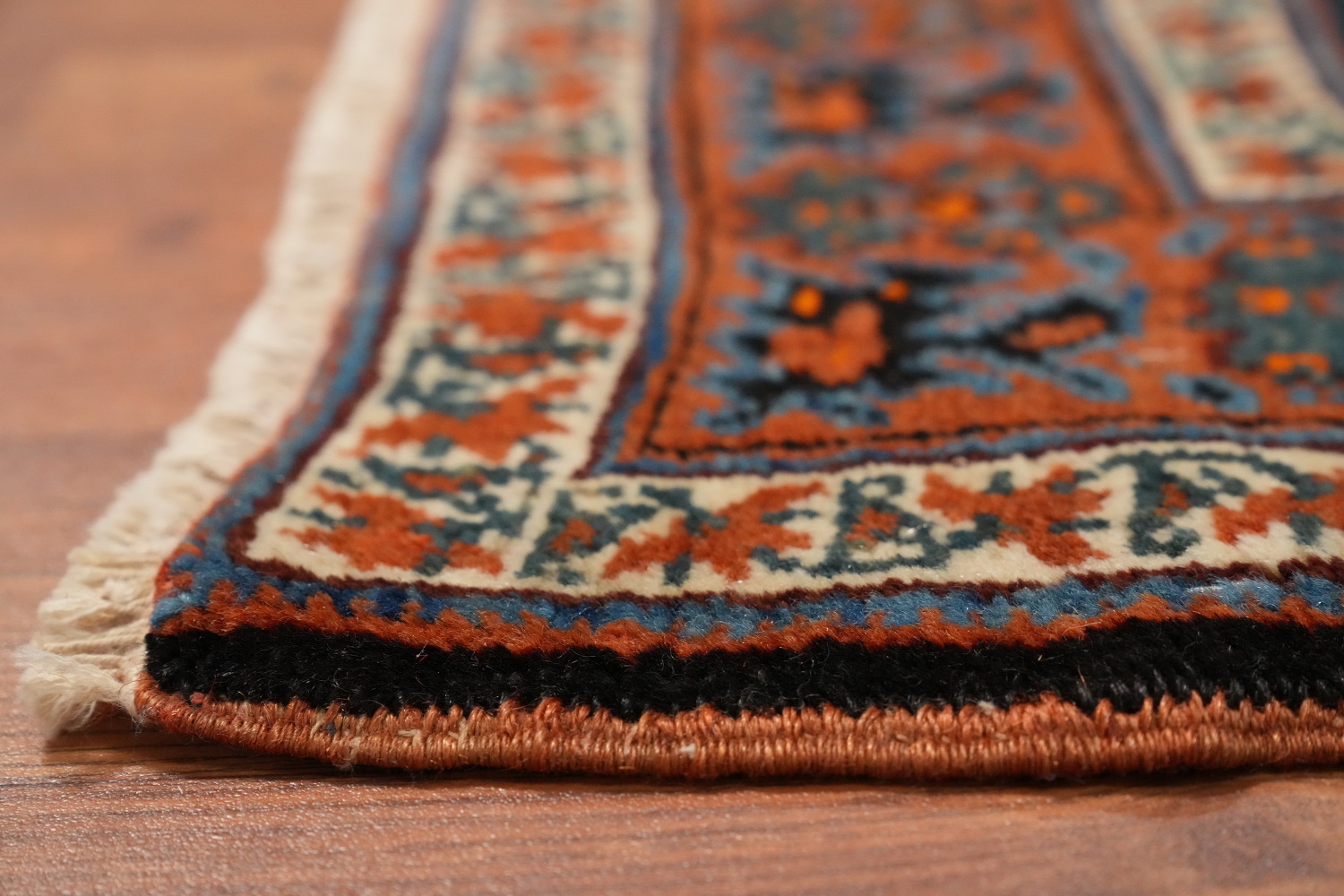 Antique Vegetable Dye Bidjar Persian Runner Rug 3x18