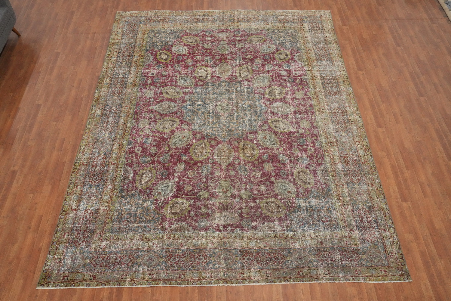 Antique Vegetable Dye Tabriz Persian Large Rug 11x14