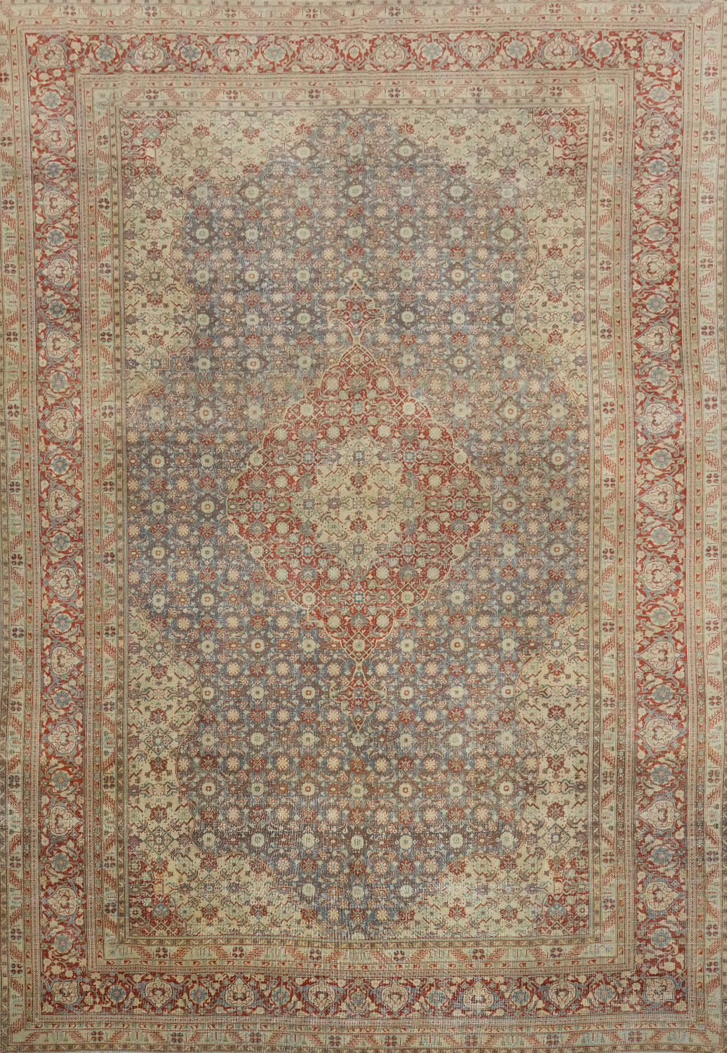 Antique Vegetable Dye Tabriz Persian Area Rug 10x13
