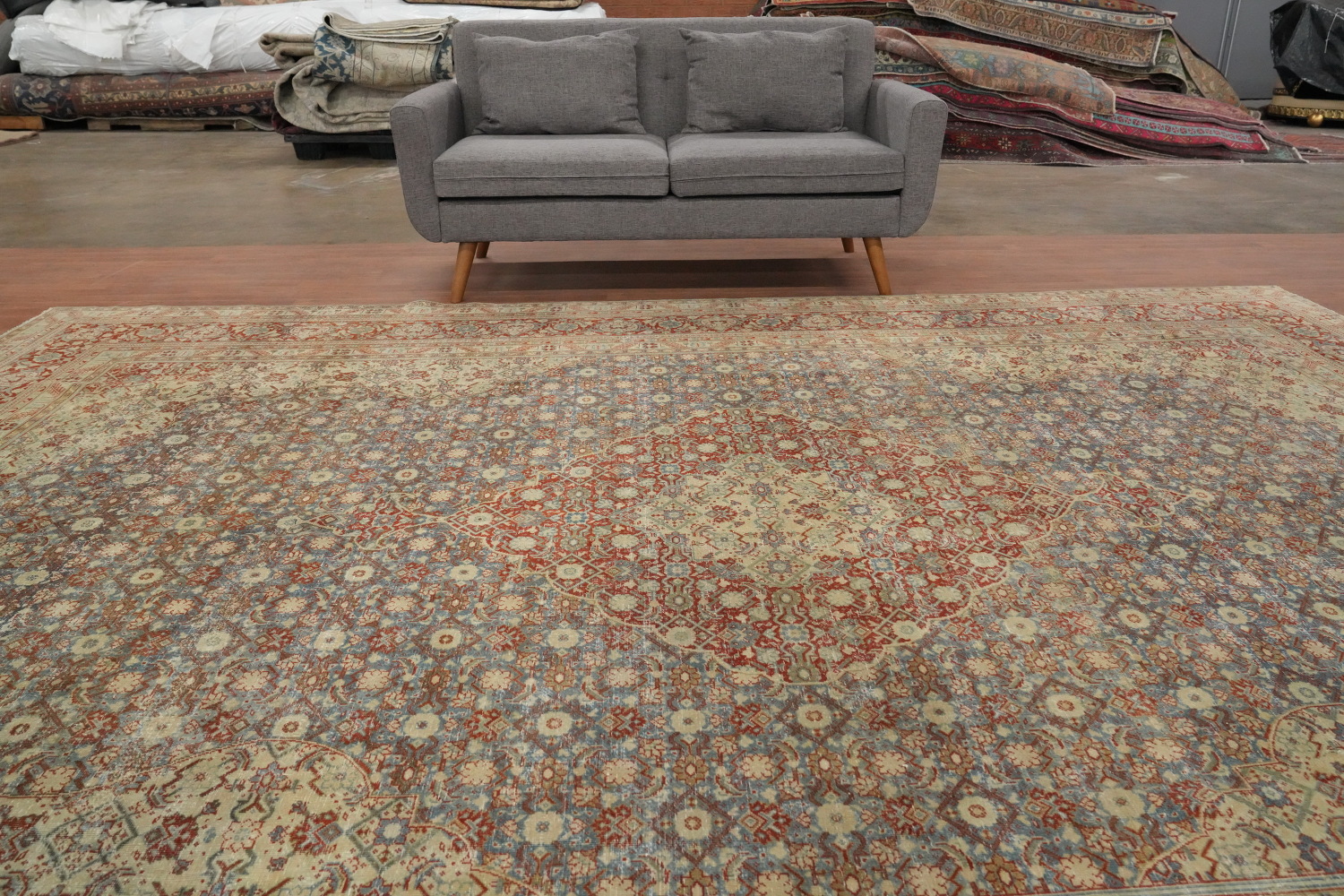 Antique Vegetable Dye Tabriz Persian Area Rug 10x13