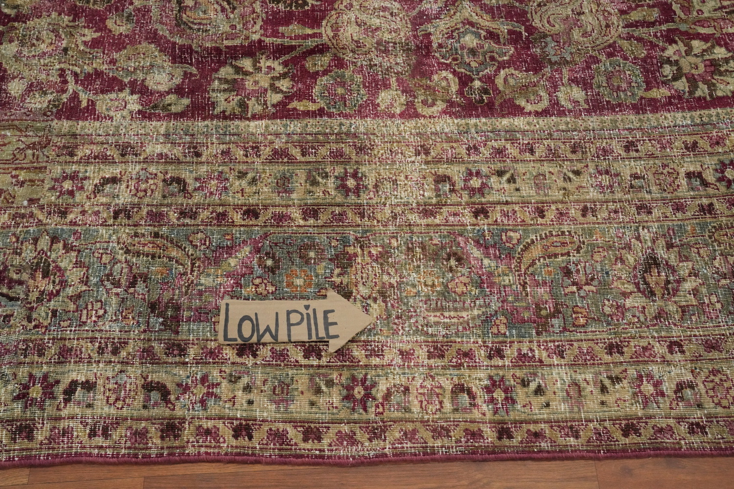 Antique Vegetable Dye Mashad Persian Area Rug 10x13