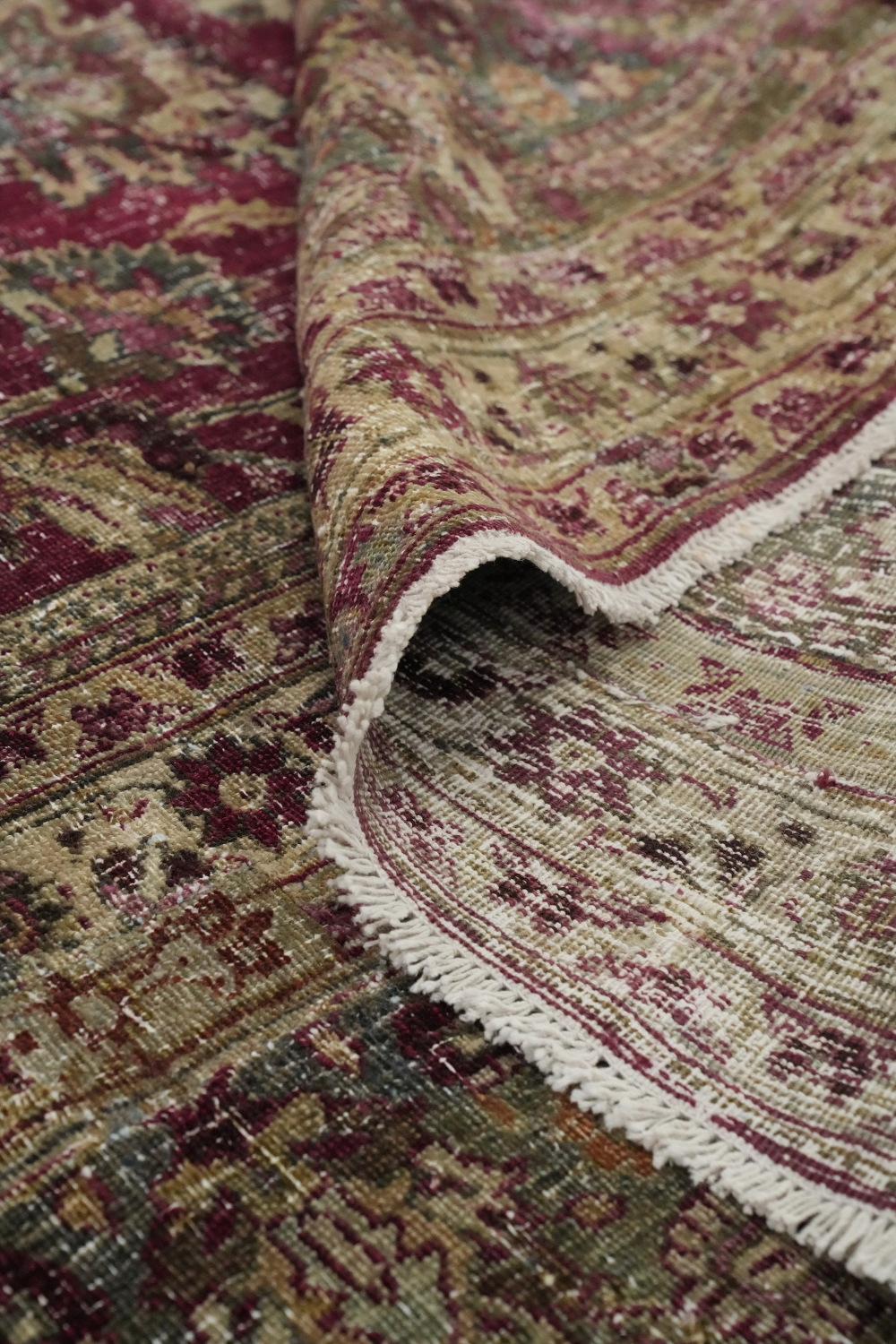 Antique Vegetable Dye Mashad Persian Area Rug 10x13