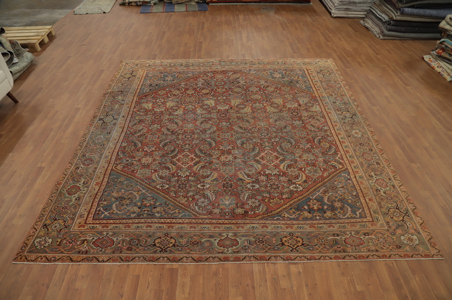 Pre-1900 Antique Vegetable Dye Sultanabad Persian Area Rug 10x11