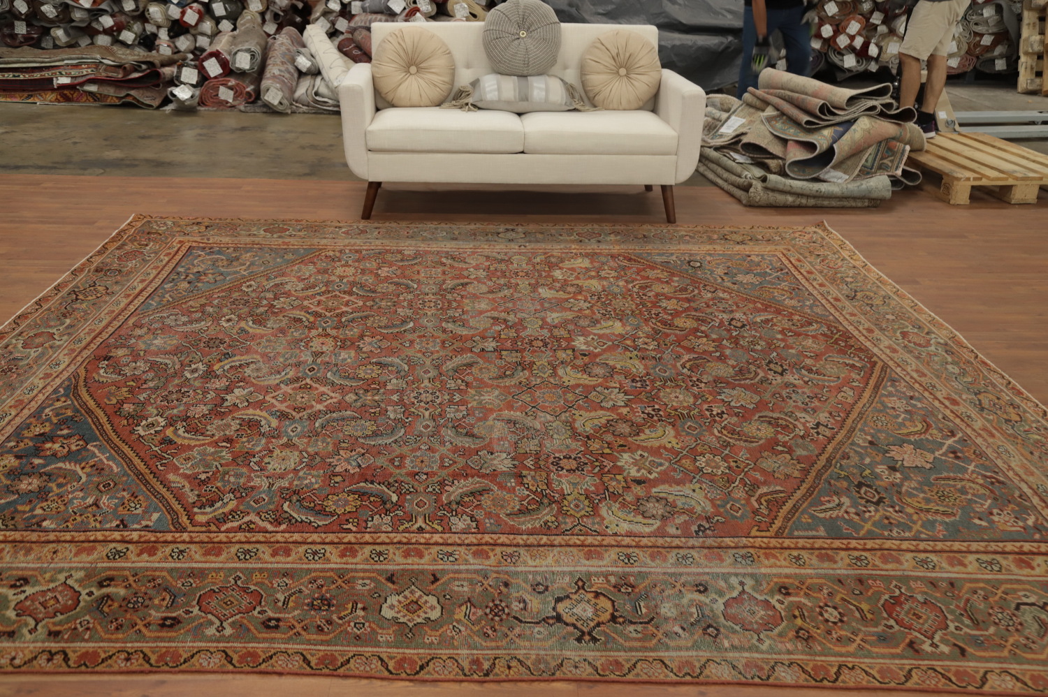 Pre-1900 Antique Vegetable Dye Sultanabad Persian Area Rug 10x11
