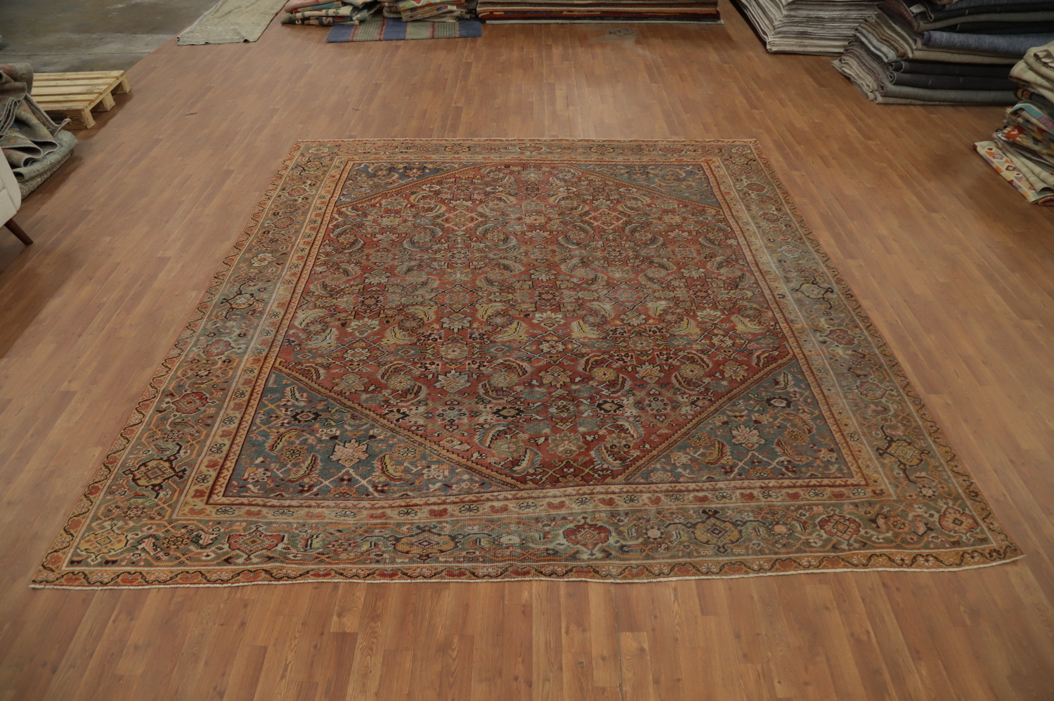 Pre-1900 Antique Vegetable Dye Sultanabad Persian Area Rug 10x11