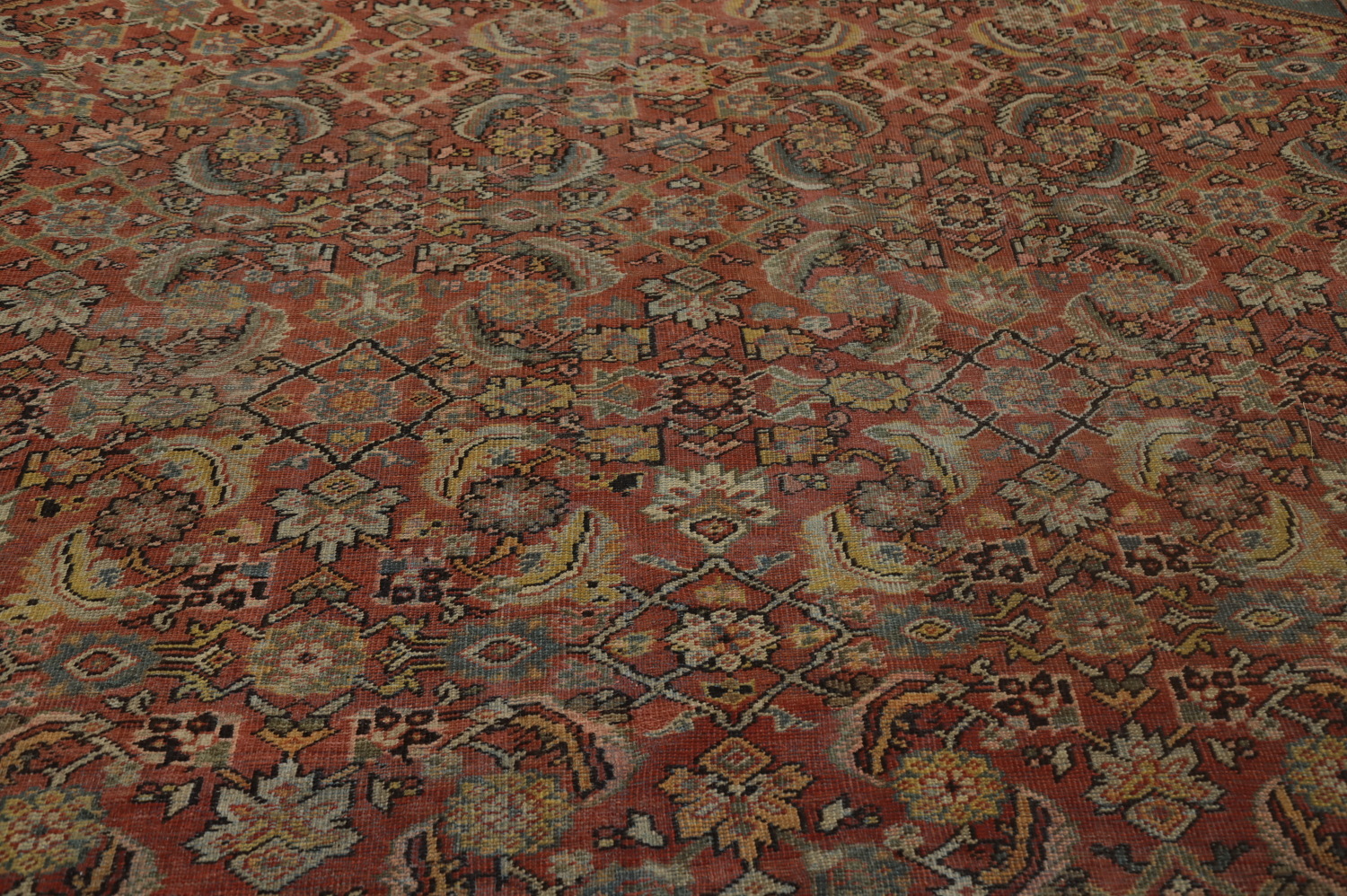 Pre-1900 Antique Vegetable Dye Sultanabad Persian Area Rug 10x11