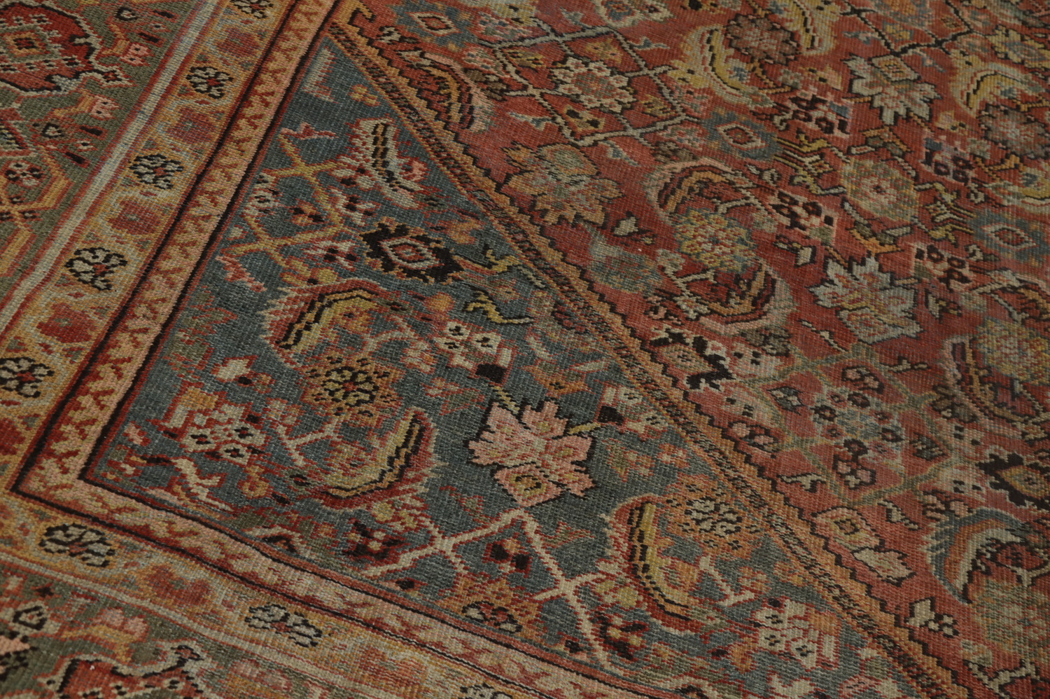 Pre-1900 Antique Vegetable Dye Sultanabad Persian Area Rug 10x11