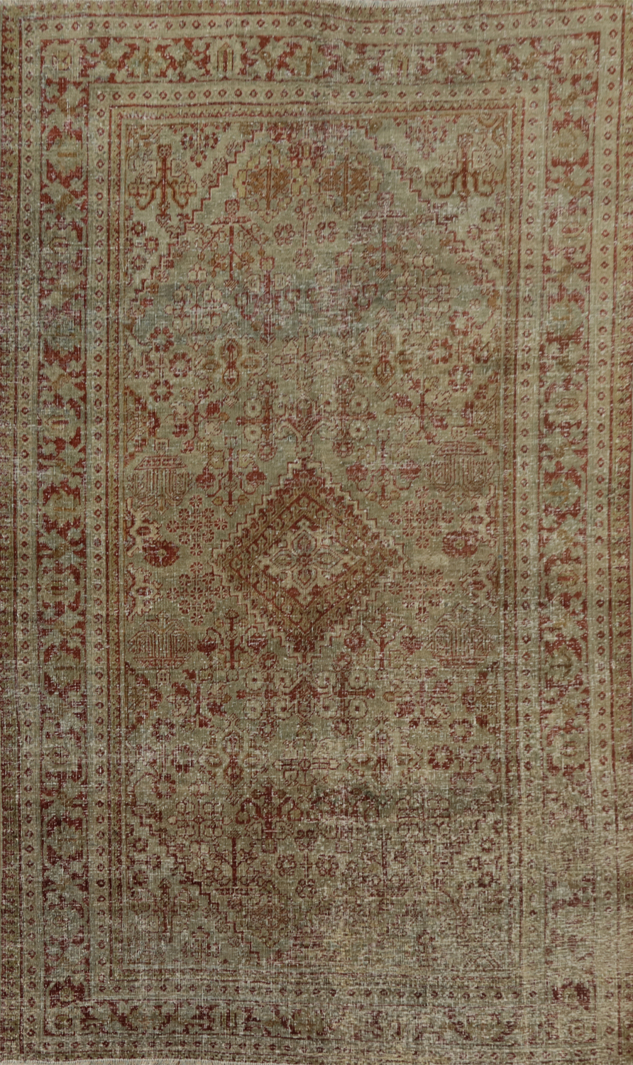 Antique Geometric Tabriz Persian Rug 4x7