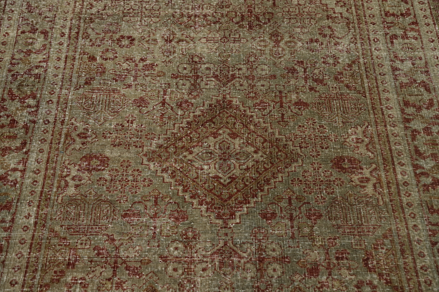 Antique Geometric Tabriz Persian Rug 4x7
