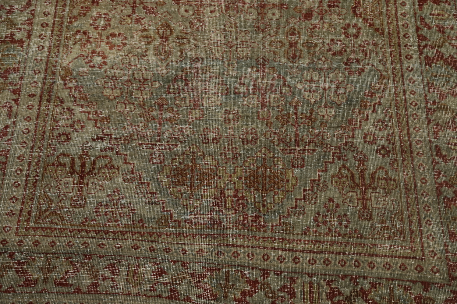 Antique Geometric Tabriz Persian Rug 4x7