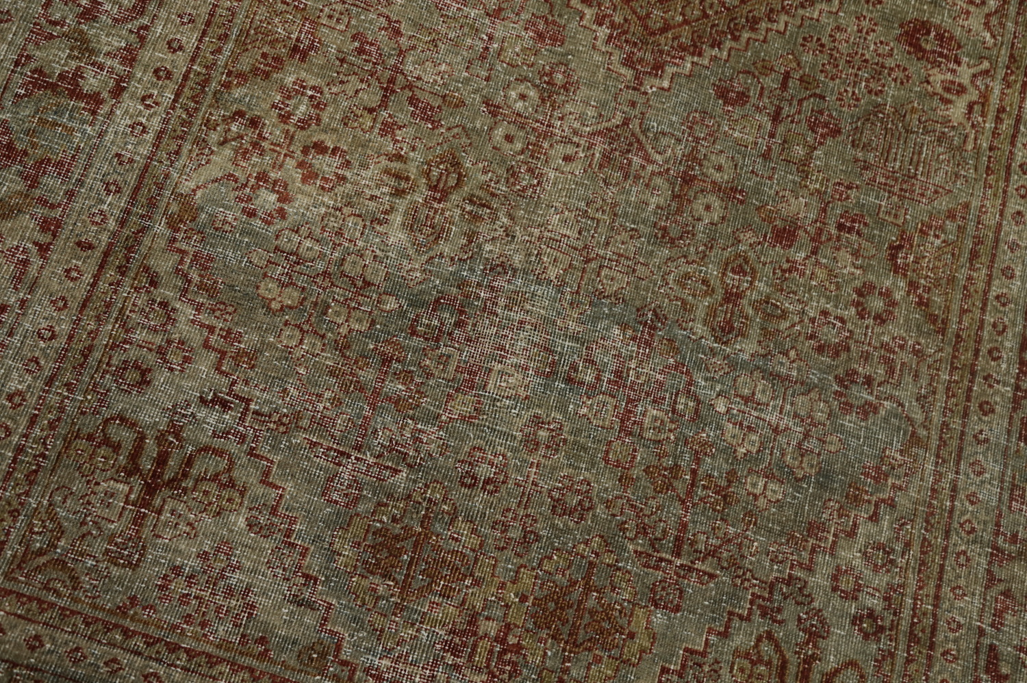 Antique Geometric Tabriz Persian Rug 4x7