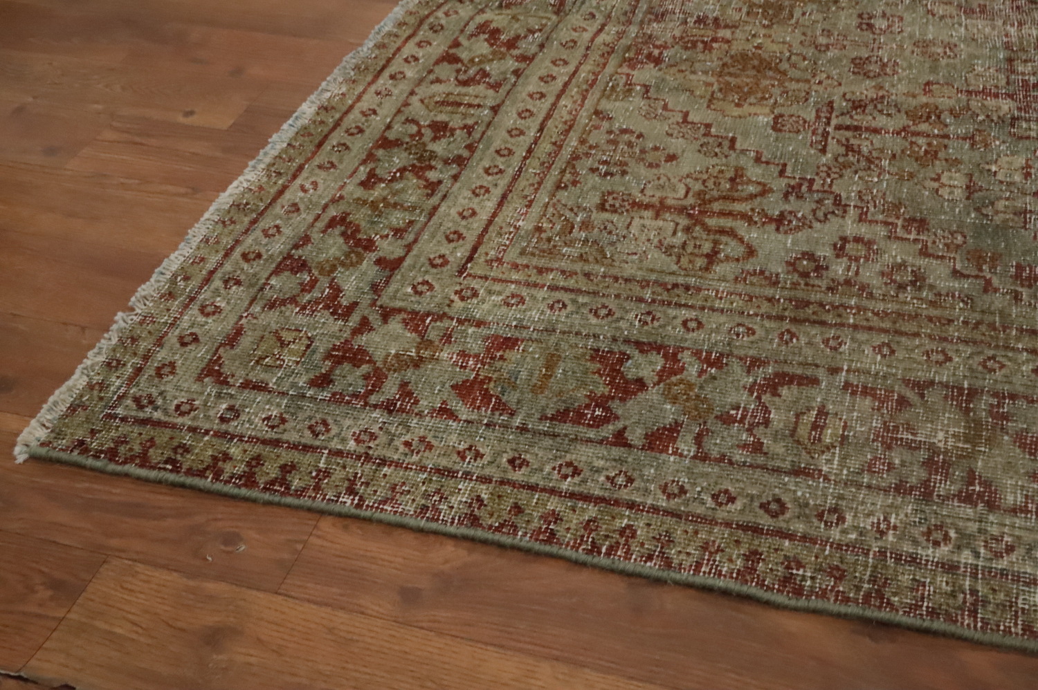 Antique Geometric Tabriz Persian Rug 4x7