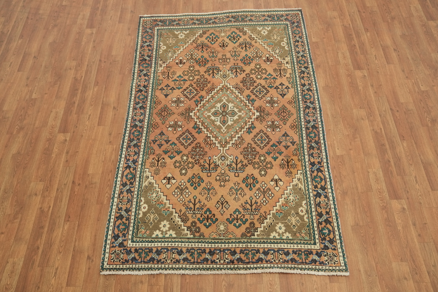 Vintage Geometric Joshaghan Persian Rug 4x7