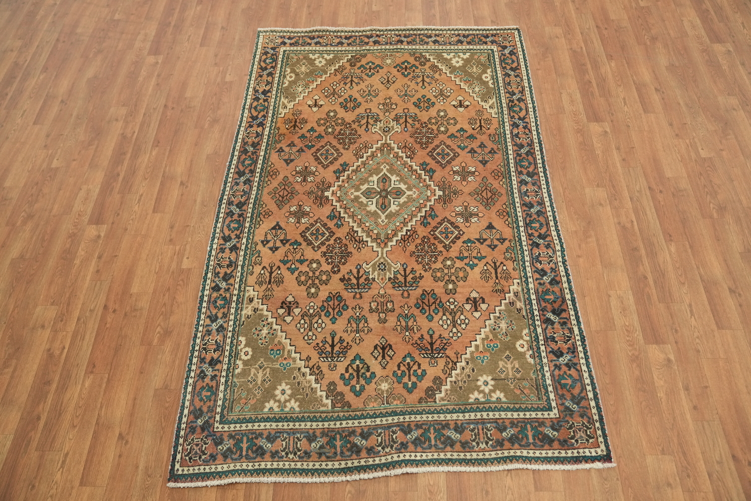 Vintage Geometric Joshaghan Persian Rug 4x7