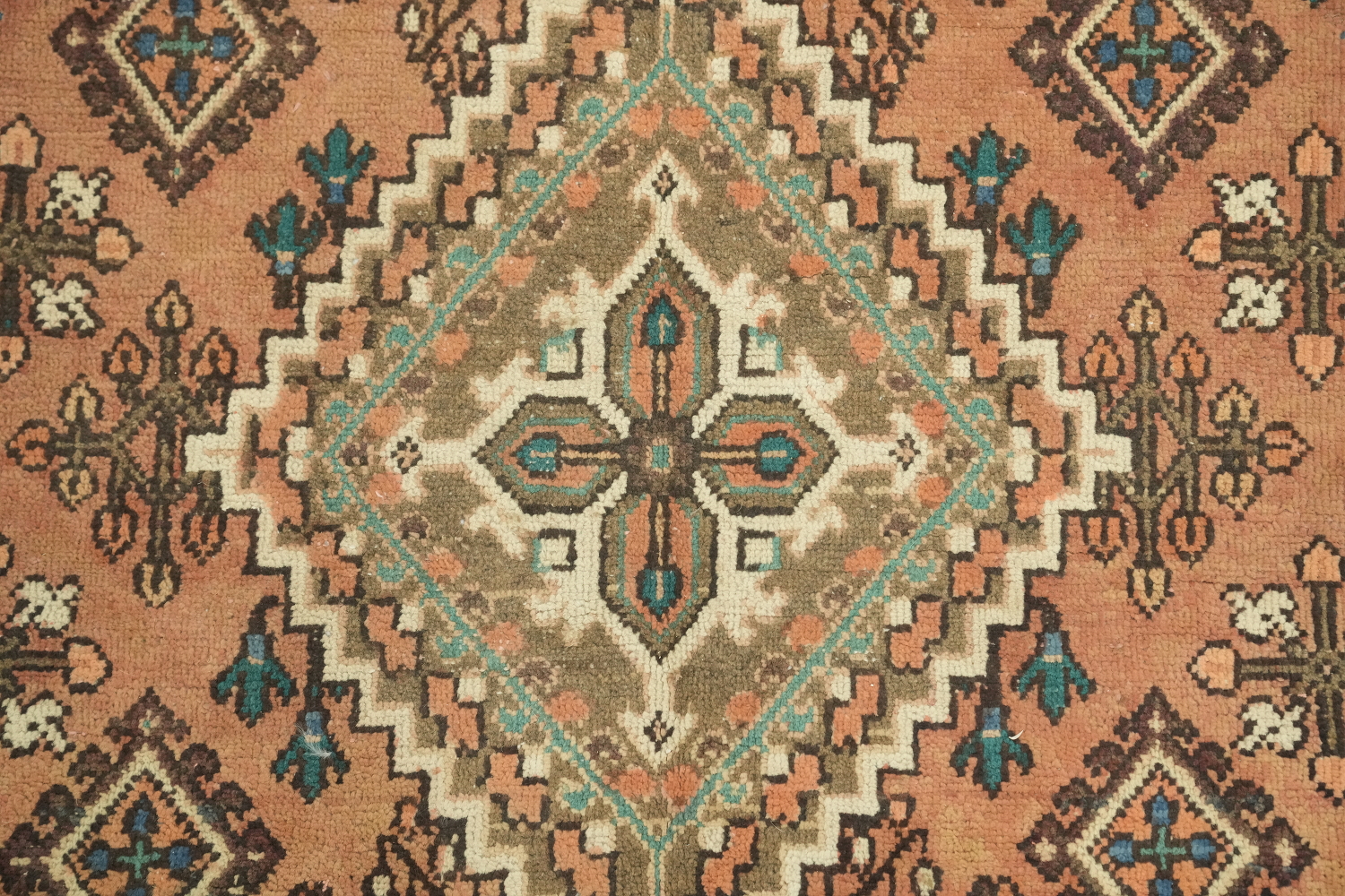Vintage Geometric Joshaghan Persian Rug 4x7