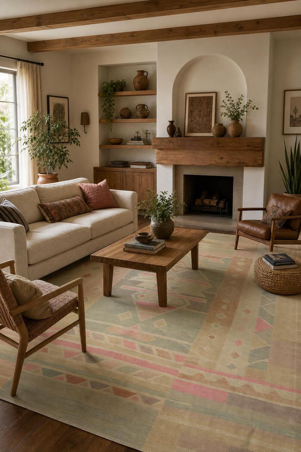 Vegetable Dye Tribal Wool Kilim Handwoven Area Rug 9x12