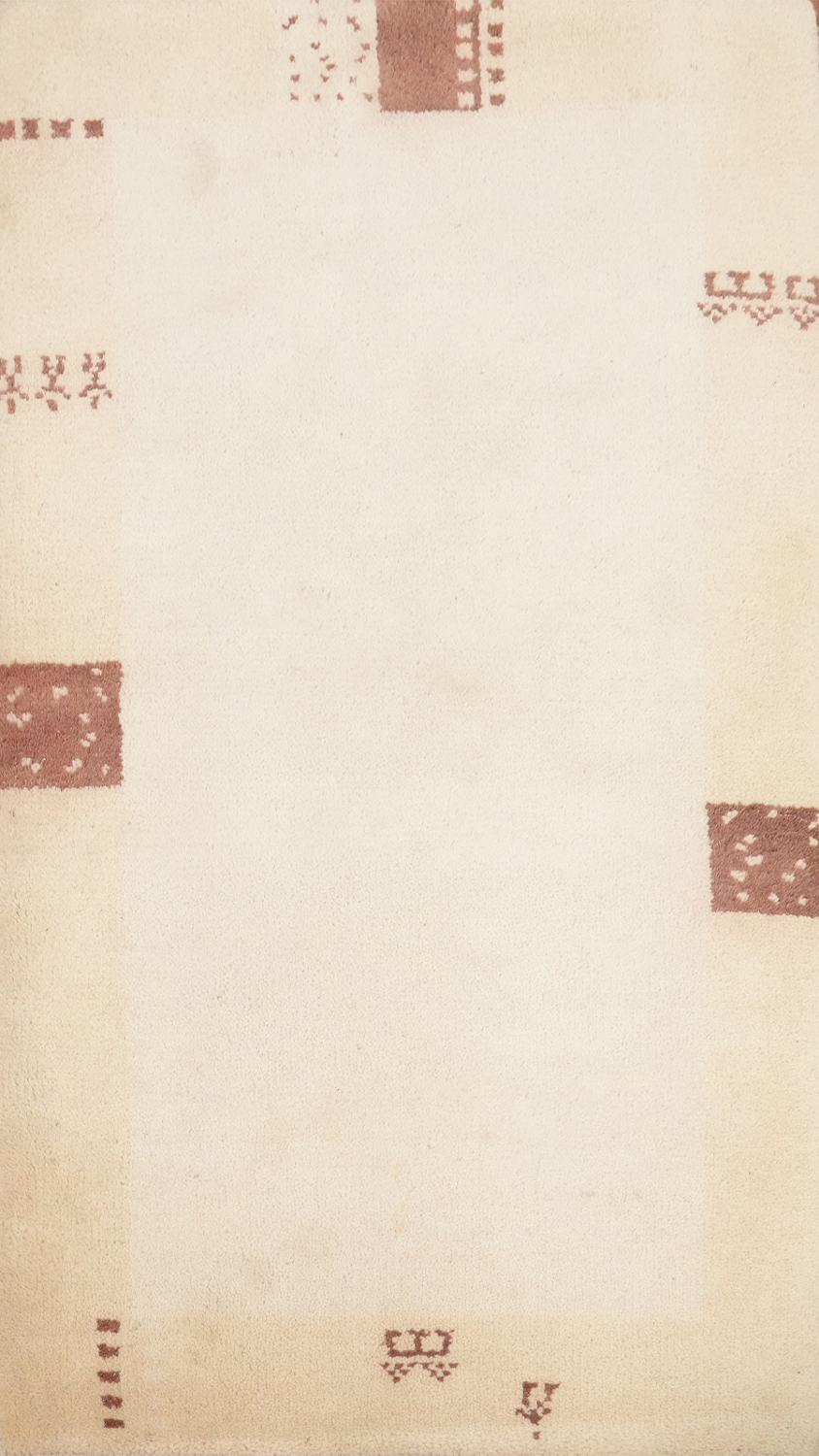 Subtle Pattern Rug Elegant Minimalist Gabbeh Rug 2x4 with Subtle Geometric Patterns