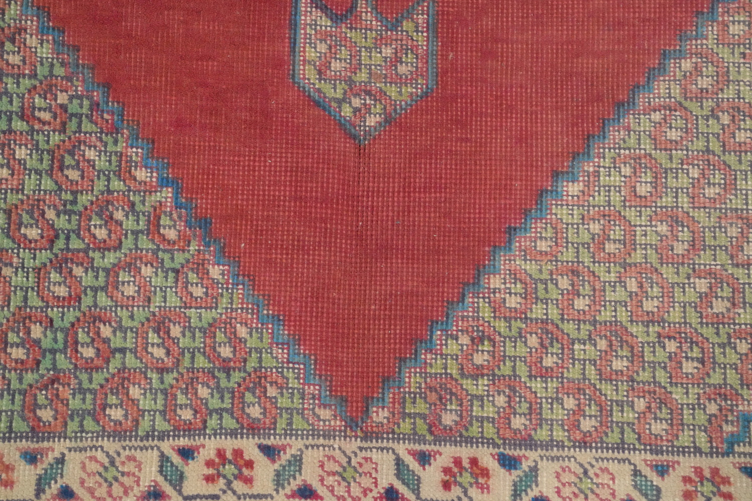 Antique Geometric Wool Tabriz Persian Rug 5x6