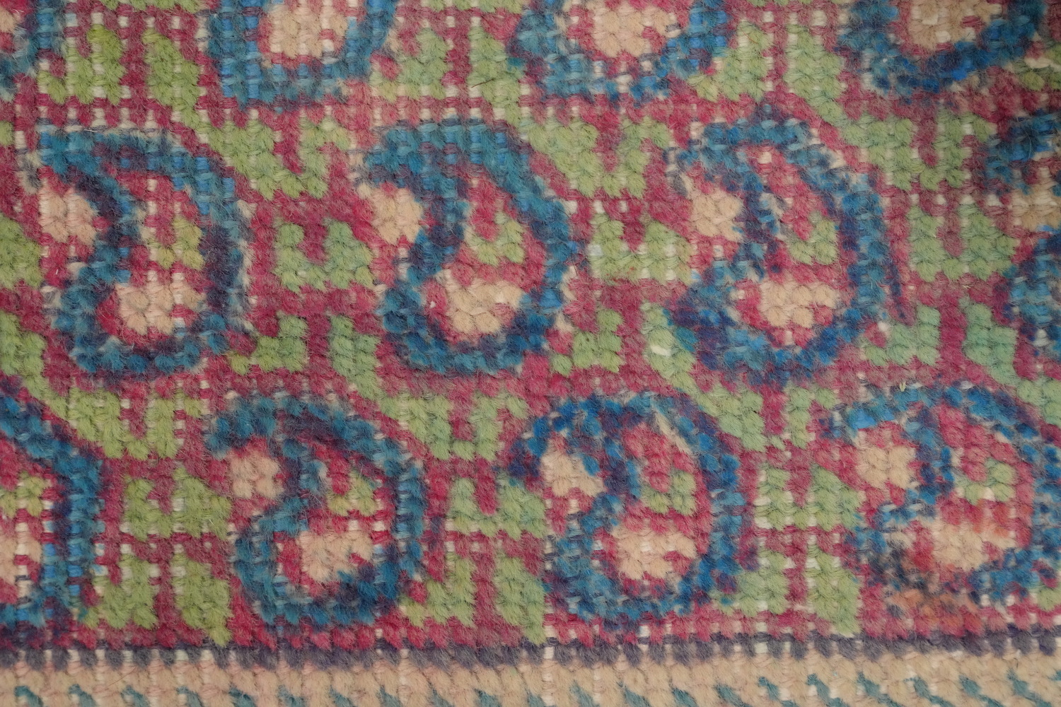Antique Geometric Wool Tabriz Persian Rug 5x6