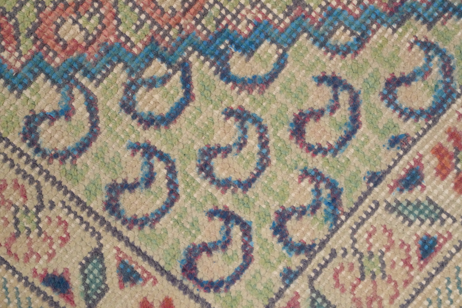 Antique Geometric Wool Tabriz Persian Rug 5x6