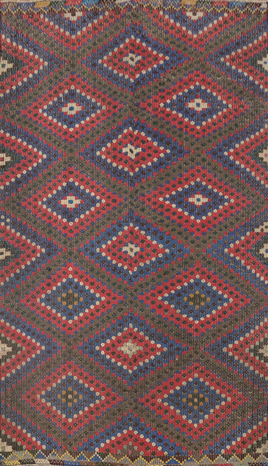 Vegetable Dye Kilim Turkish Area Rug 5x9