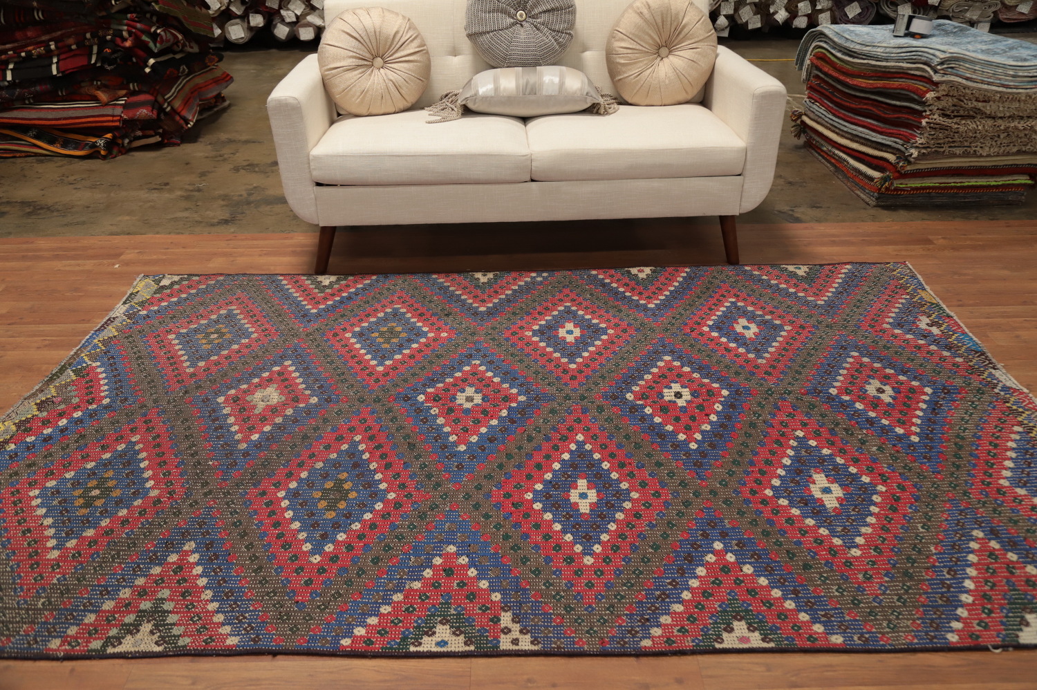 Vegetable Dye Kilim Turkish Area Rug 5x9