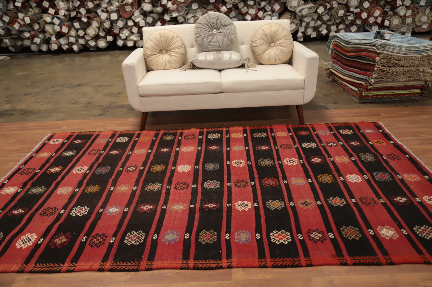 Vegetable Dye Kilim Turkish Area Rug 6x10