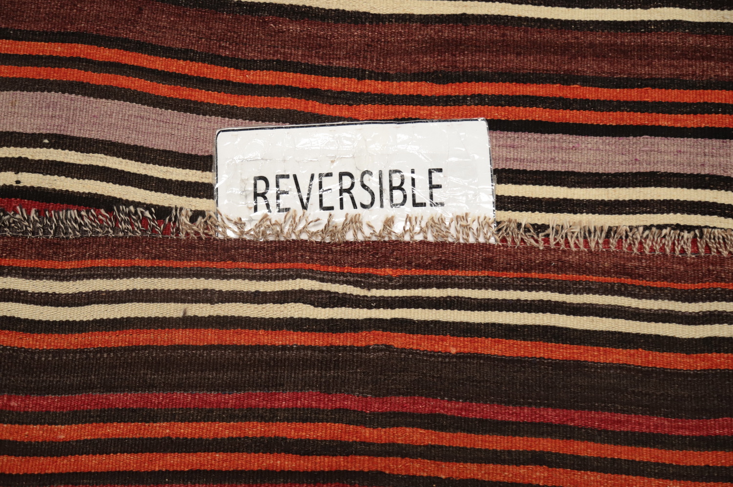 Warm Earth Tone Stripes Woven Kilim Area Rug 5x10 Perfect for Any Room