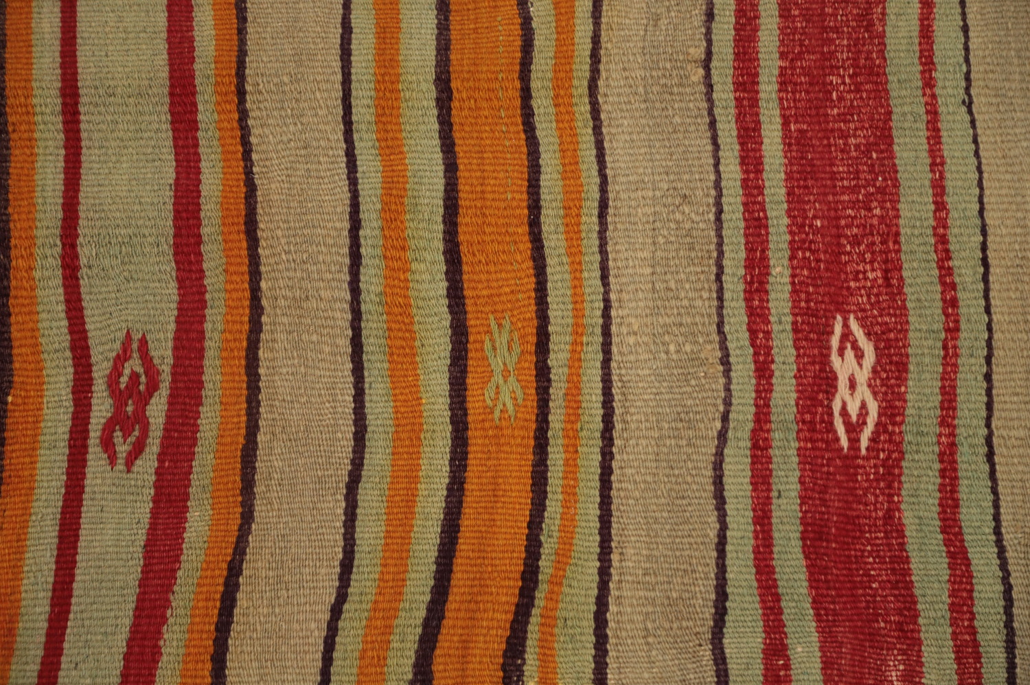 Vibrant Multicolor Striped Kilim Area Rug 5x8