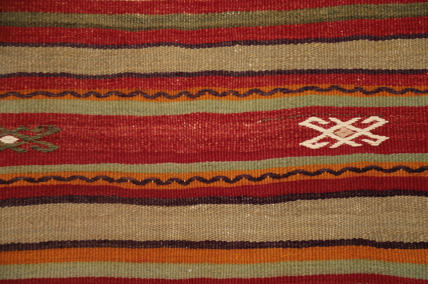 Vibrant Multicolor Striped Kilim Area Rug 5x8