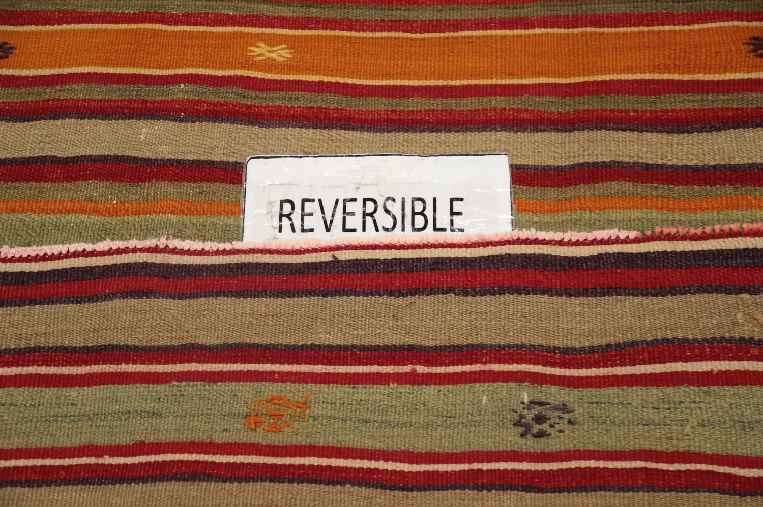 Vibrant Multicolor Striped Kilim Area Rug 5x8