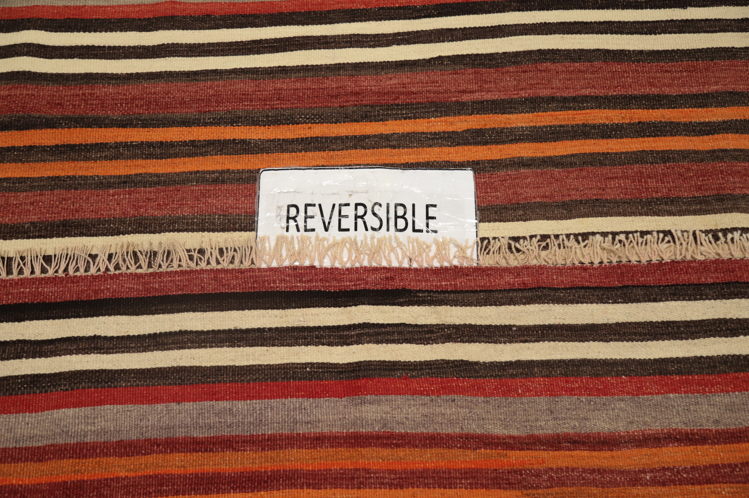 Warm Tones Striped Kilim Area Rug 5x11 for Stylish Home Decor