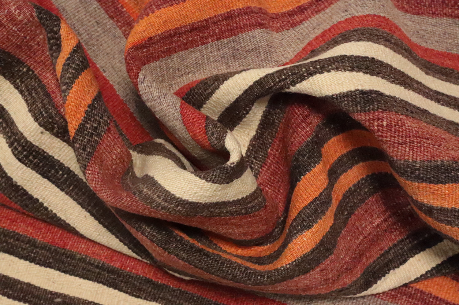 Warm Tones Striped Kilim Area Rug 5x11 for Stylish Home Decor