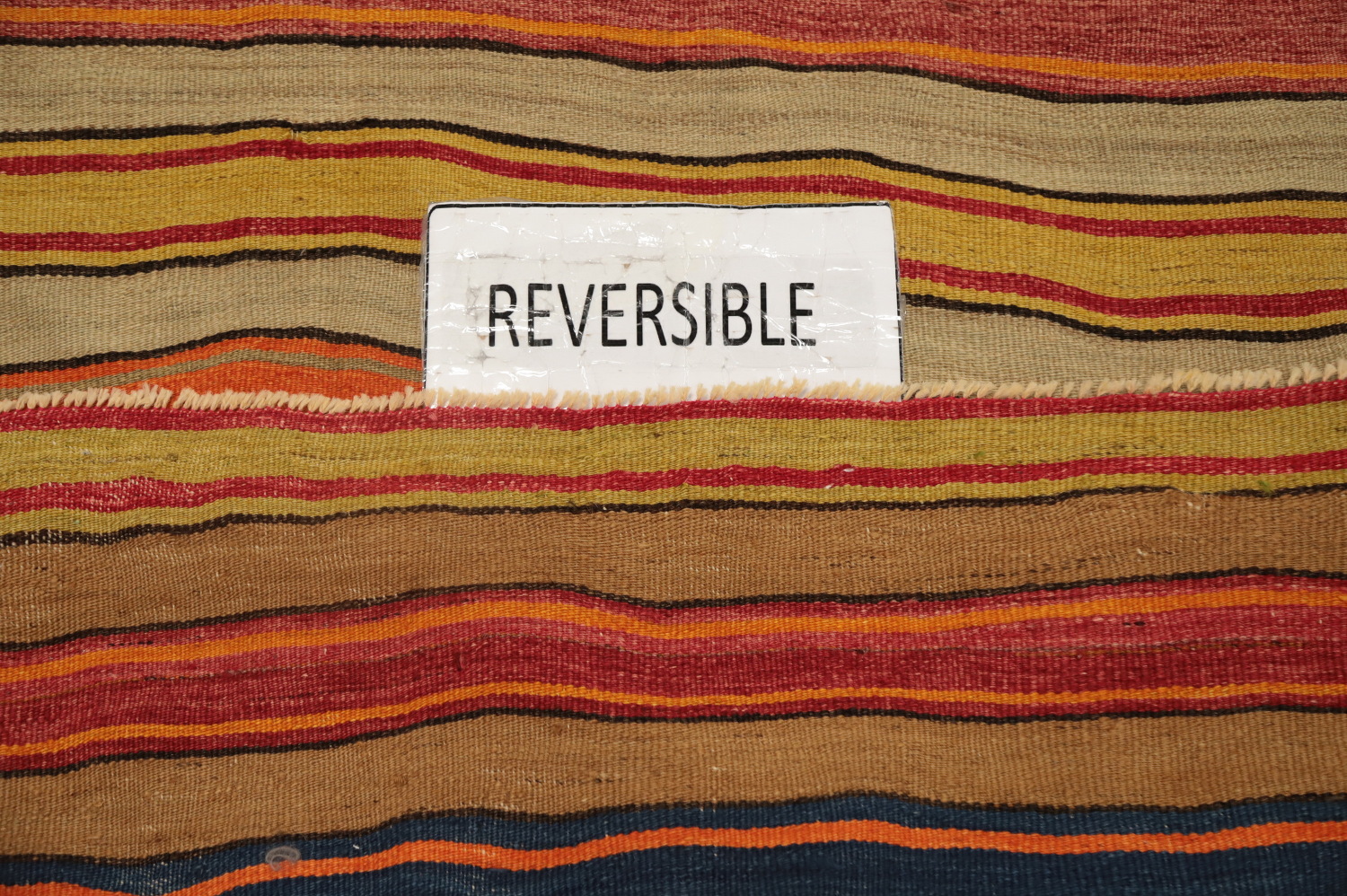 Earth-Toned Stripes Artisan Kilim Rug 5x7 for Home Décor