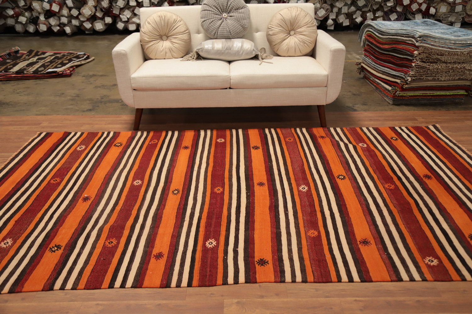 Vegetable Dye Kilim Turkish Area Rug 6x10