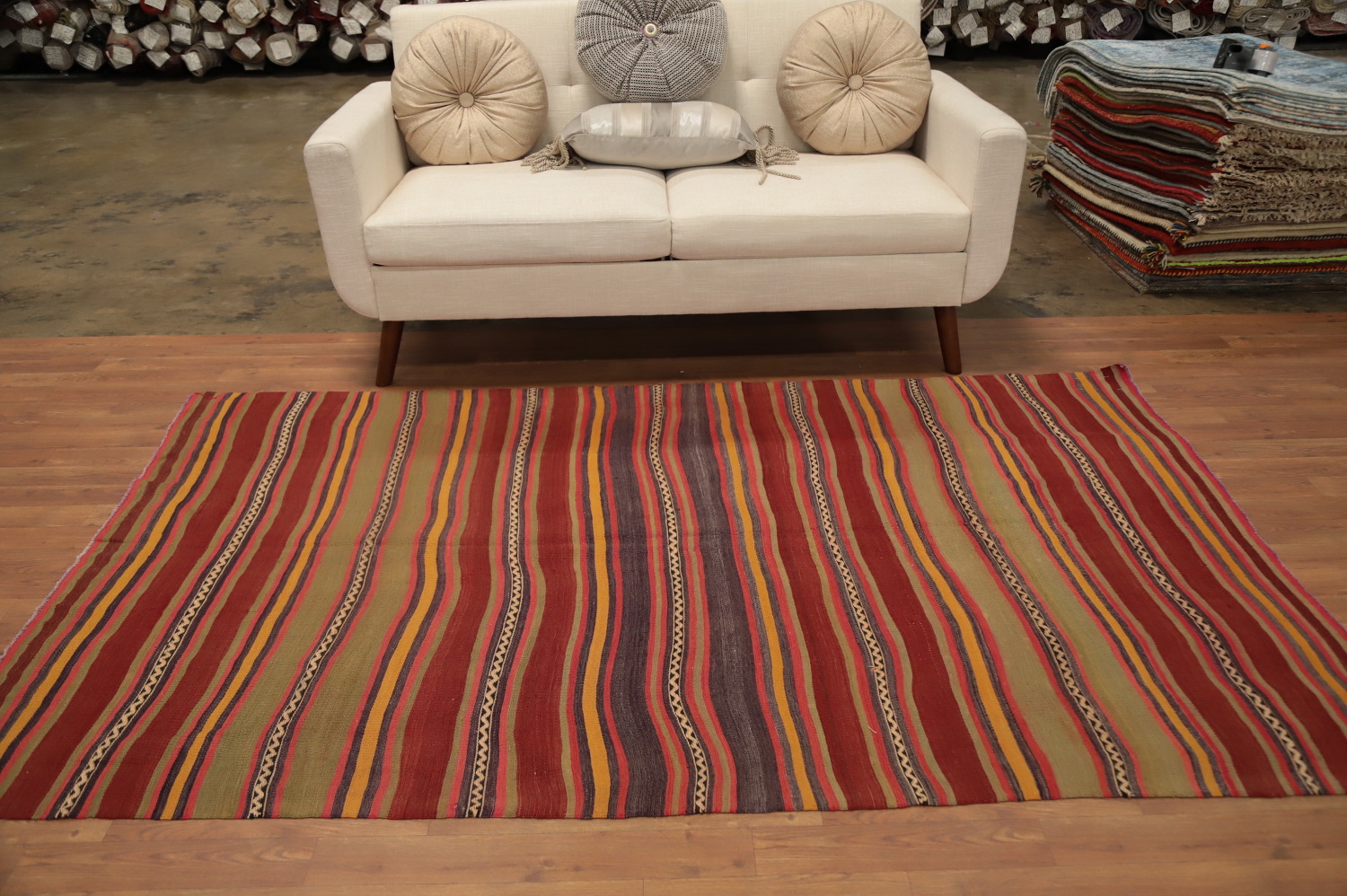Handmade Wool Kilim Vegetable Dye Rug 5x7