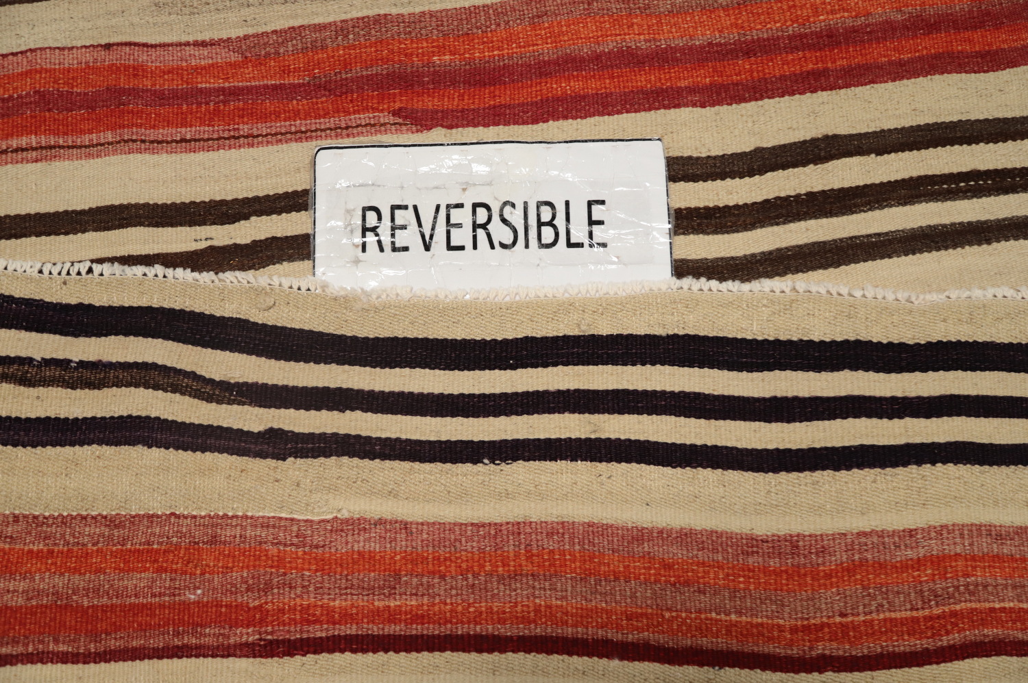 Warm and Cozy Striped Kilim Area Rug 5x10 in Earthy Warm Hues