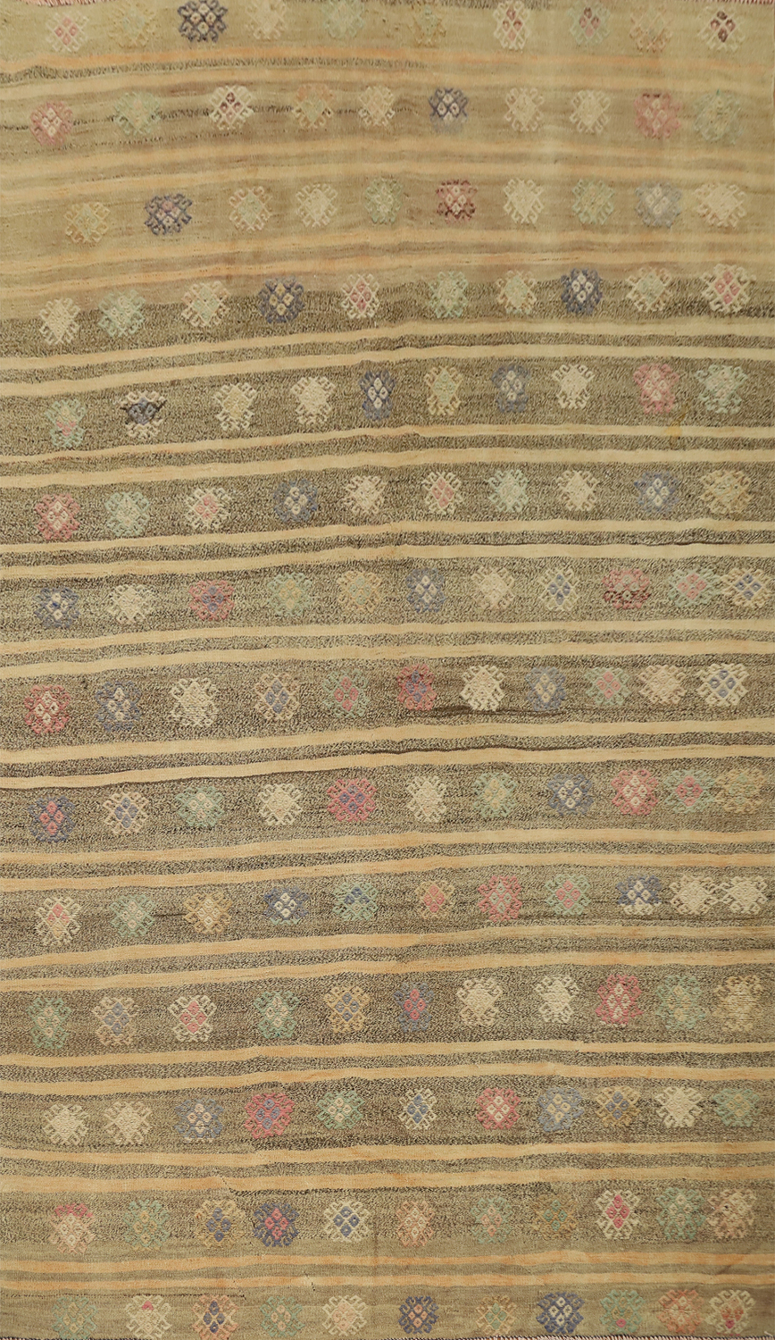 Vegetable Dye Kilim Turkish Area Rug 6x8