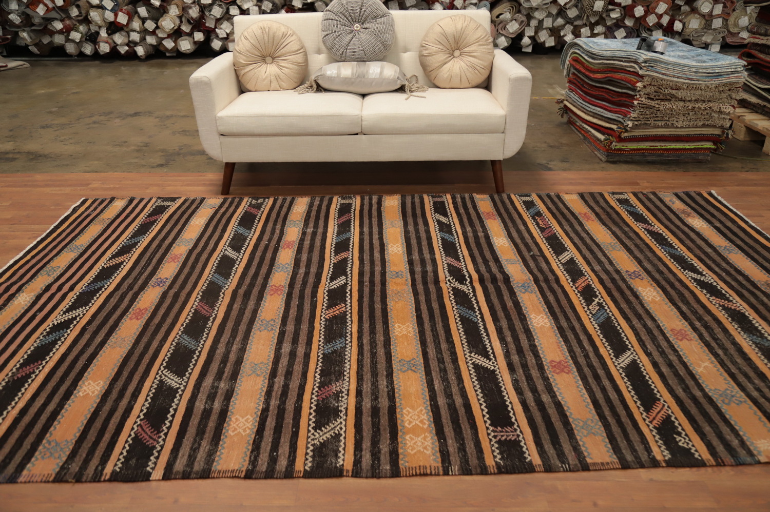 Vegetable Dye Kilim Turkish Area Rug 6x11
