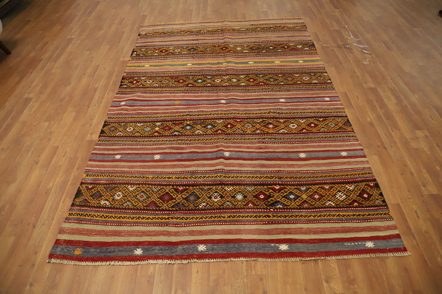 Vegetable Dye Kilim Turkish Area Rug 6x8