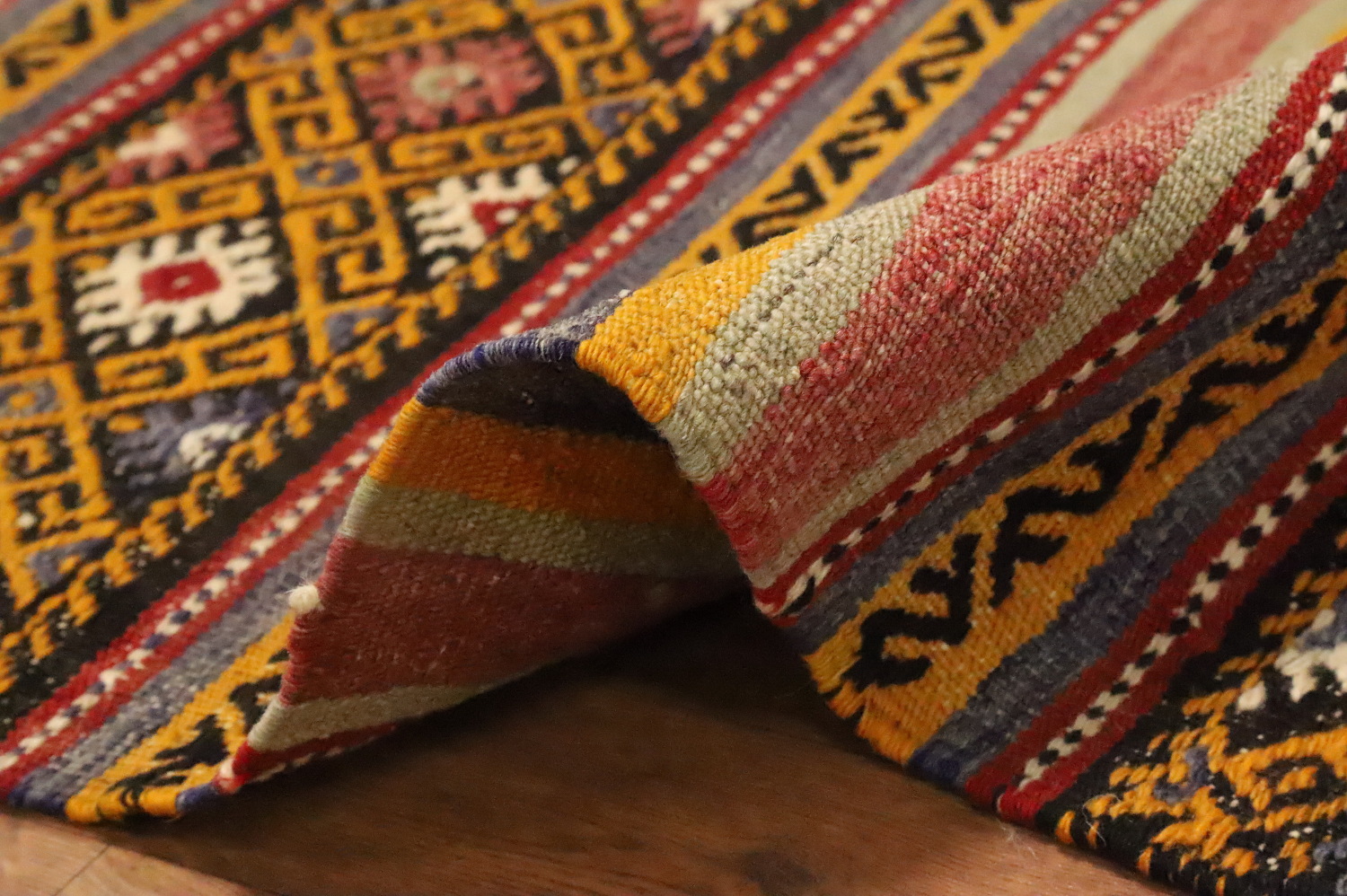 Vegetable Dye Kilim Turkish Area Rug 6x8