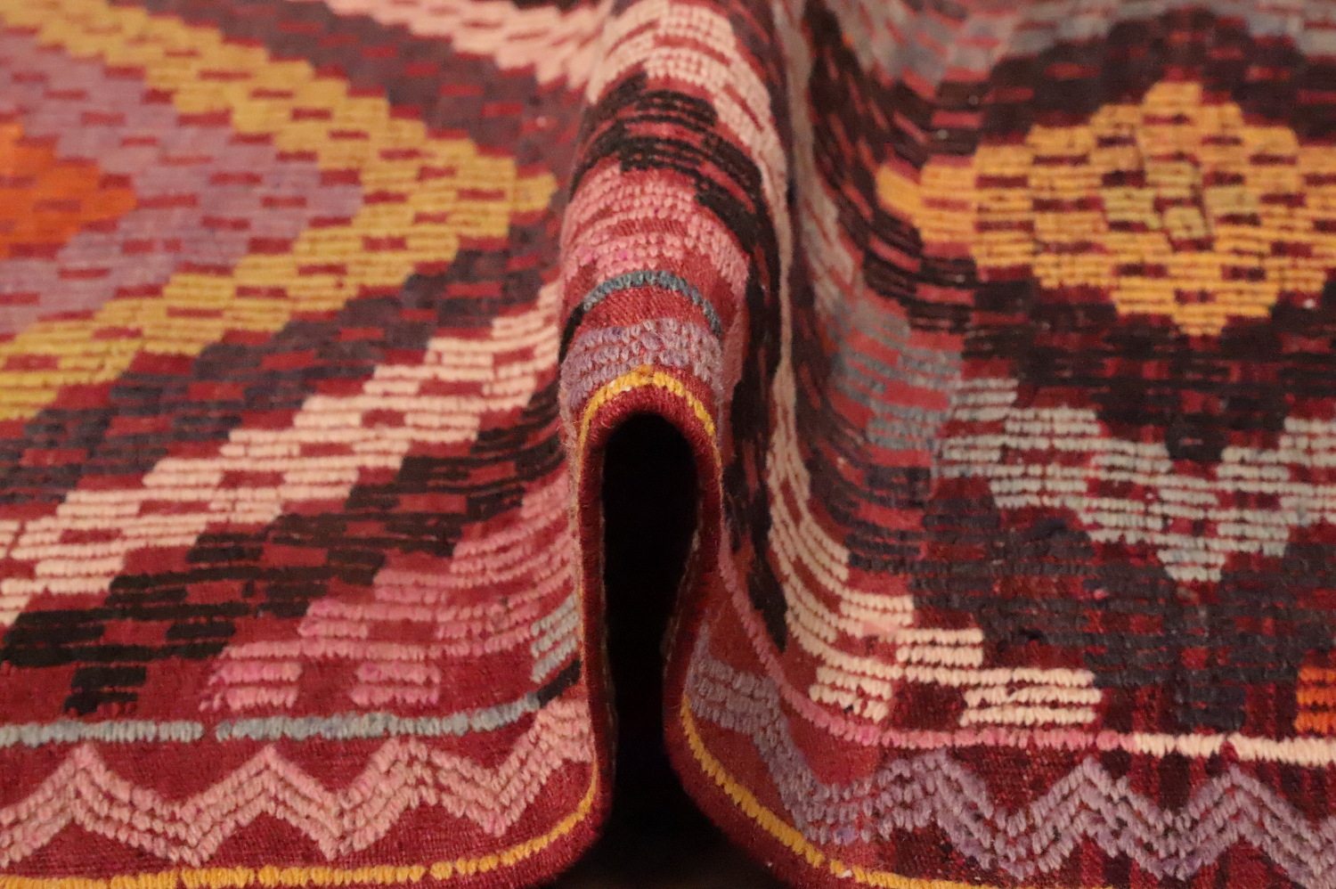 Vegetable Dye Geometric Kilim Turkish Area Rug 5x9