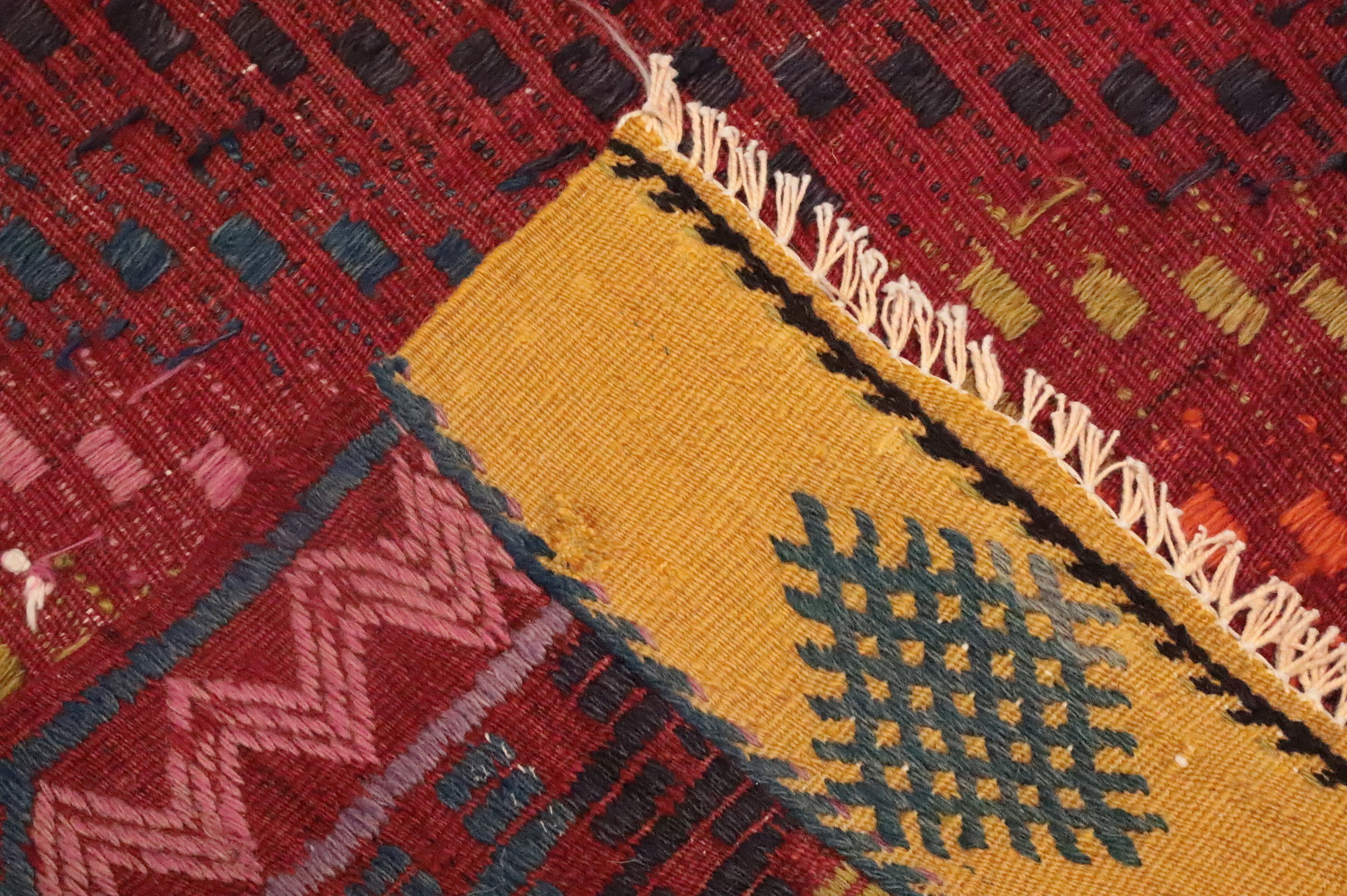 Vegetable Dye Geometric Kilim Turkish Area Rug 5x9