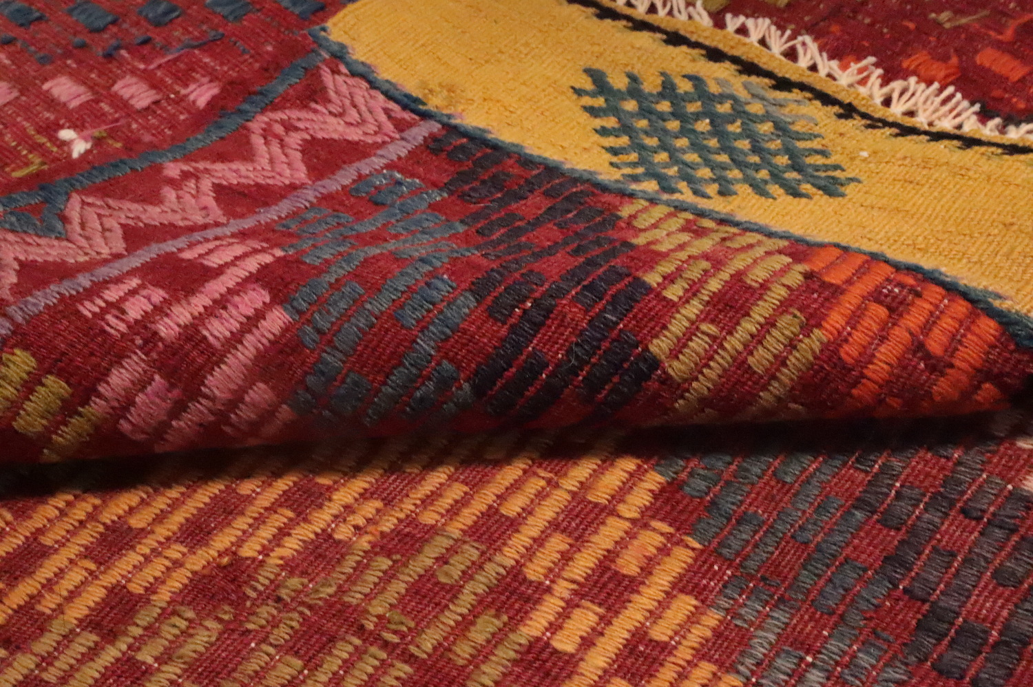 Vegetable Dye Geometric Kilim Turkish Area Rug 5x9