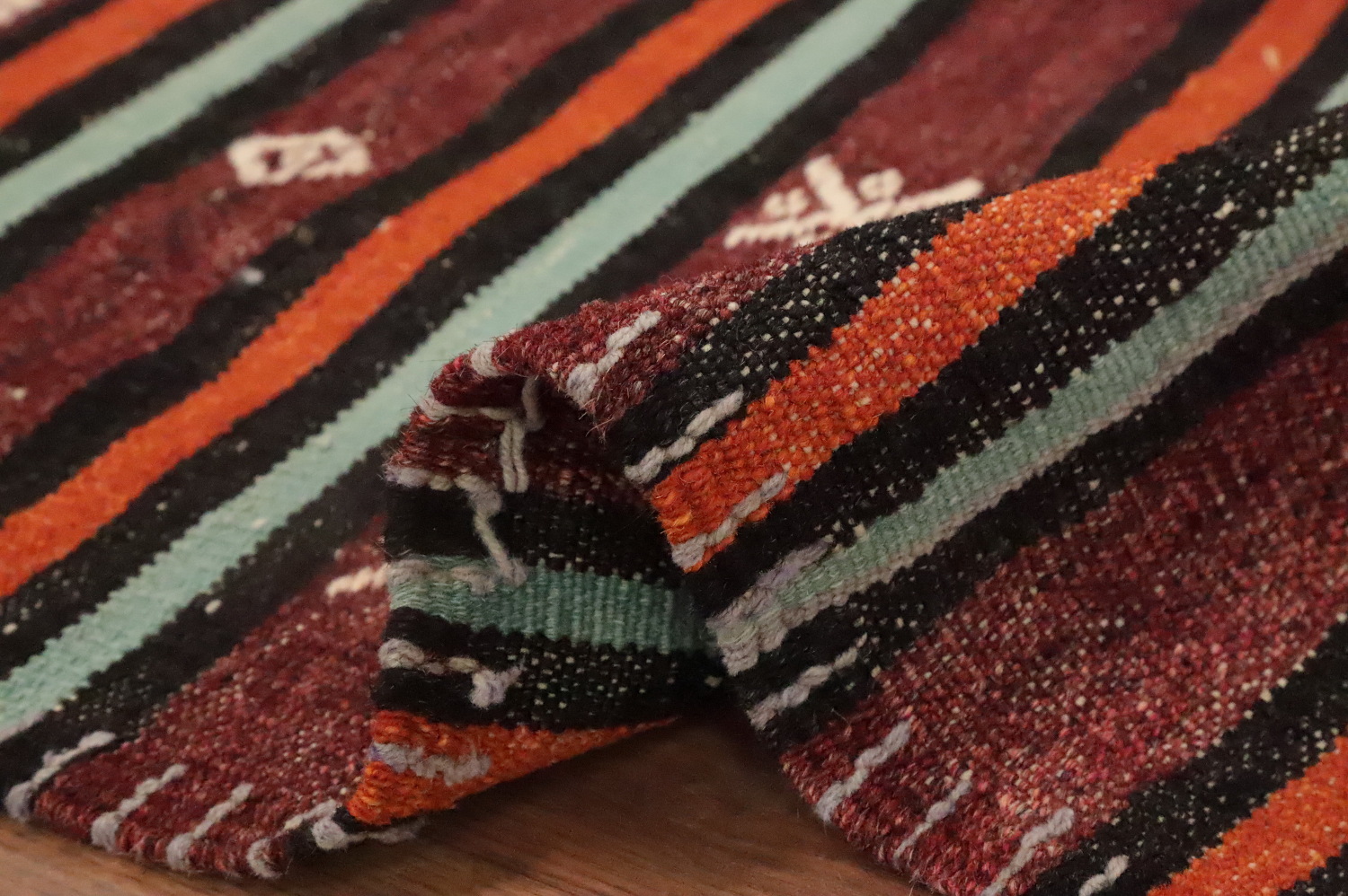 Vegetable Dye Kilim Turkish Runner Rug 3x8