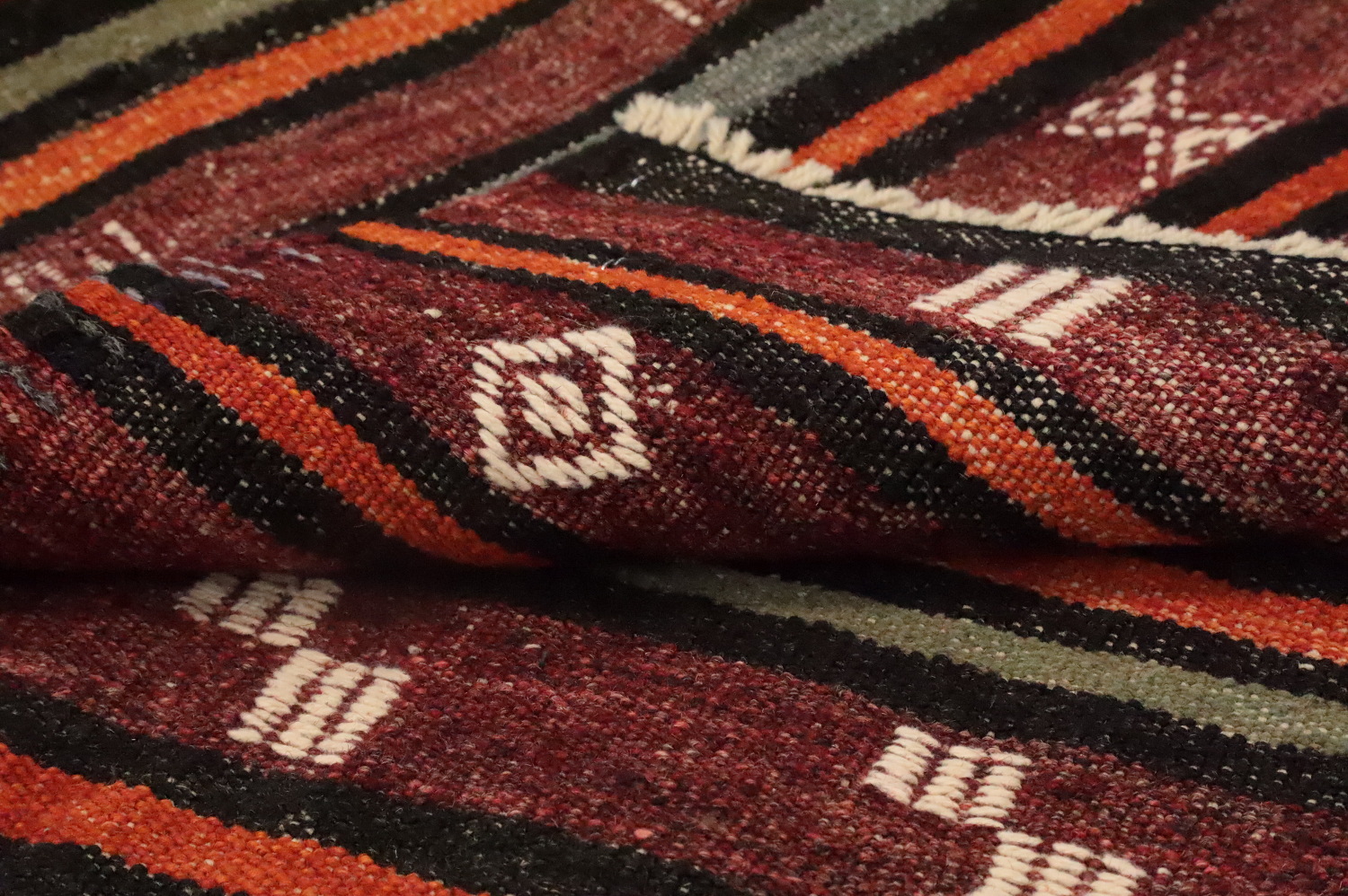 Vegetable Dye Kilim Turkish Runner Rug 3x8