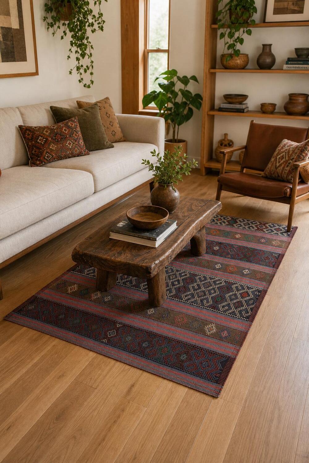 Vegetable Dye Kilim Turkish Area Rug 5x8