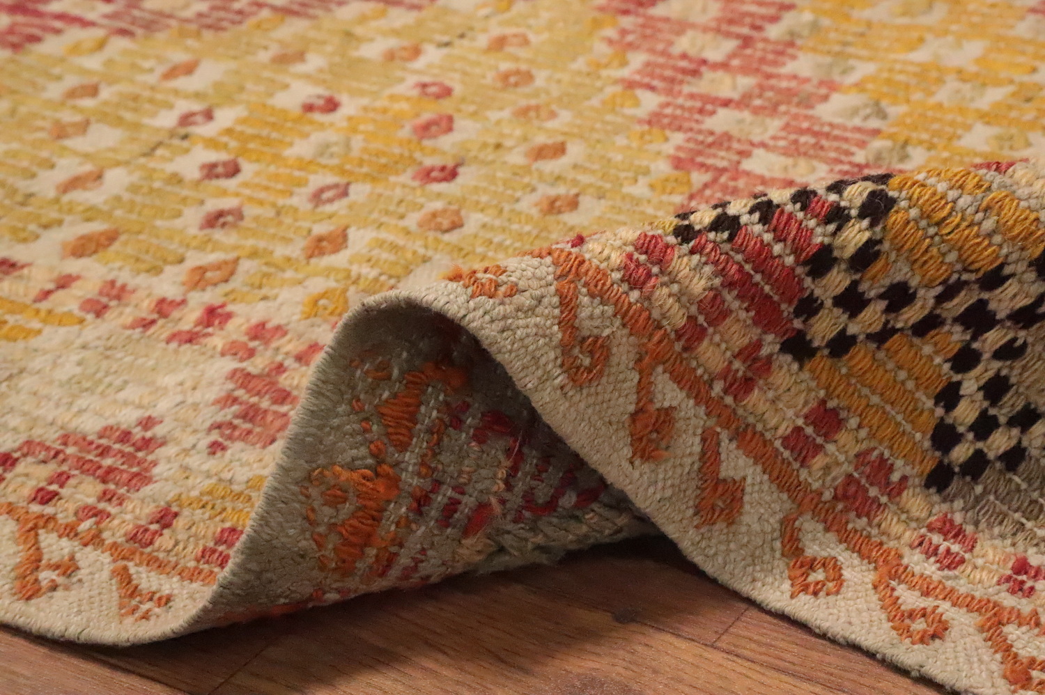 Vegetable Dye Kilim Geometric Area Rug 6x8