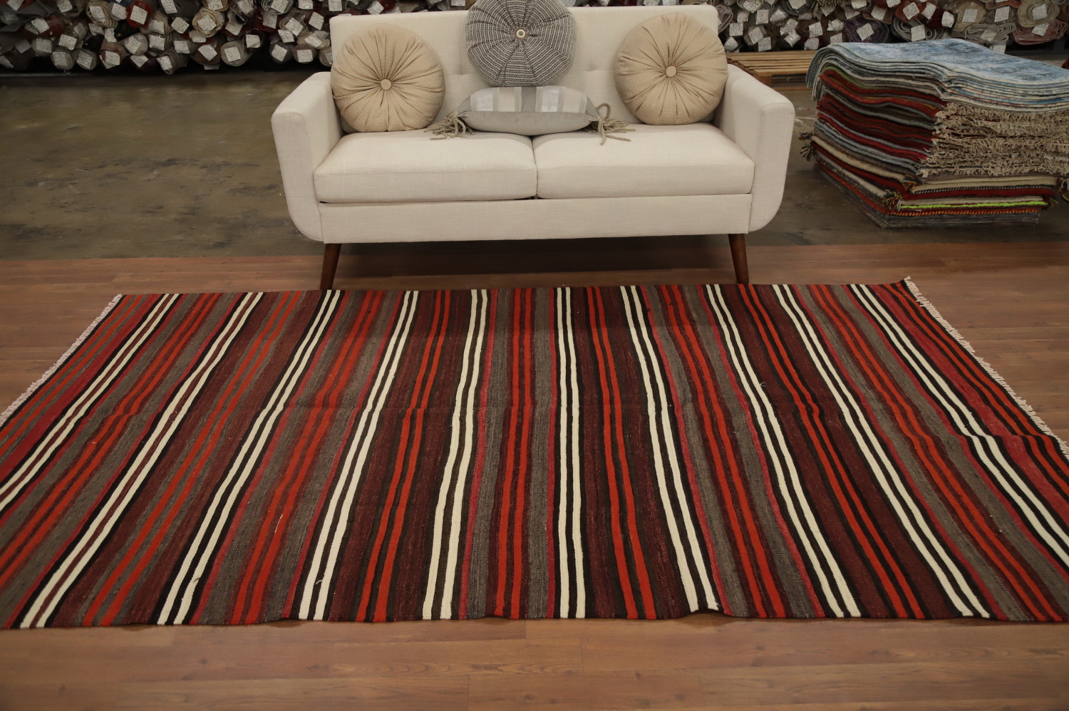 Vegetable Dye Kilim Area Rug 5x9